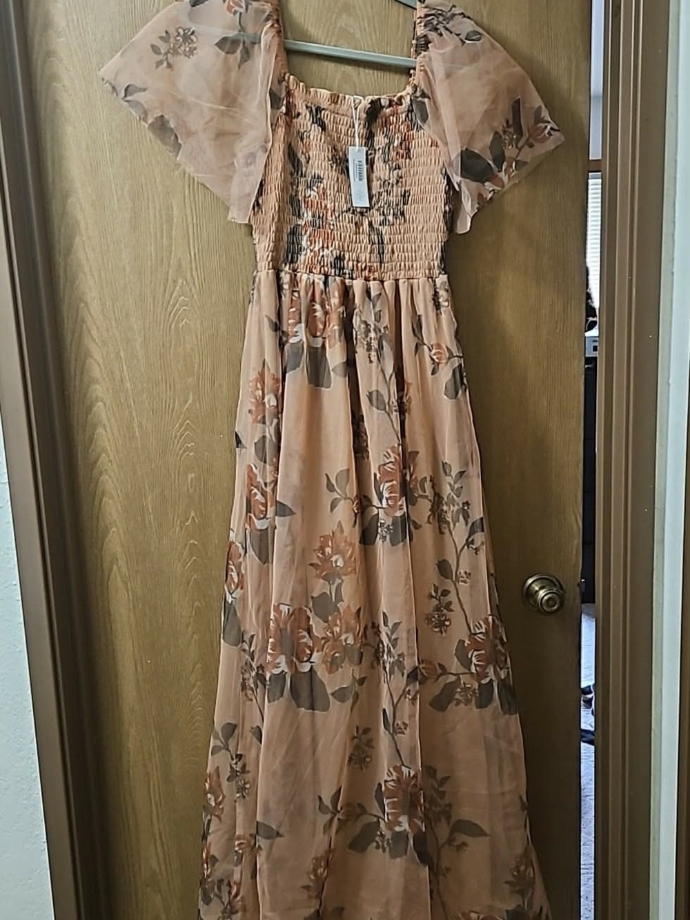Baltic Born Peach Floral Maxi Dress - Picture 1 of 4